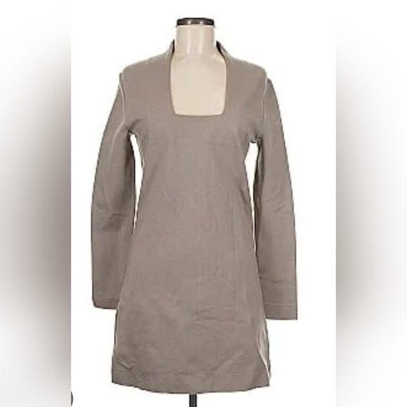 Kate Spade EUC Medium PTP 18 Grayish Brown Long Sleeve Dress - Picture 2 of 5